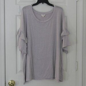 Terra & Sky Lavender Ruffle Tee 4X